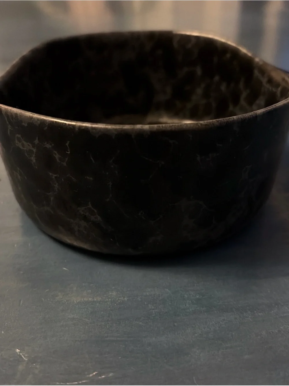 Vintage Bennington Pottery soup bowl croc David Gil Black Slate